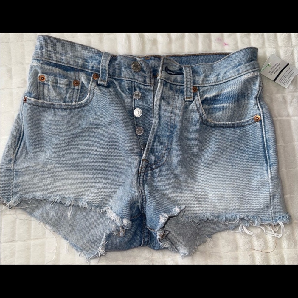 Levi's Faded Blue Jean Shorts - Picture 2 of 4